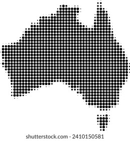 Vector Halftone Australian Continent, australische Karte