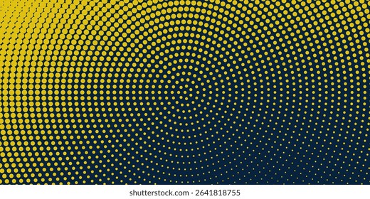 Vector halftone background of blue and yellow colors, abstract raster monochrome printing.modern.Eps 10.