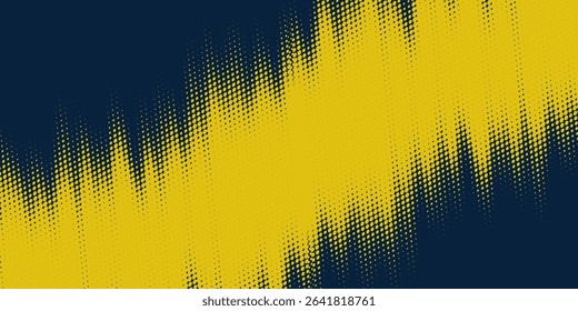 Vector halftone background of blue and yellow colors, abstract raster monochrome printing.