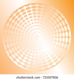 Vector halftone background with gold circles.