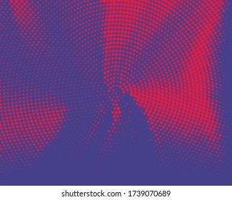 Vector Halftone Hintergrund. Purple Digital Gradient. Gepunktetes Muster mit Kreisen, Punkten, in großem Maßstab. Designelement für Webbanner, Poster, Karten, Wallpaper, Seiten, Panels.