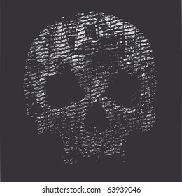 vector halftone background with a skull