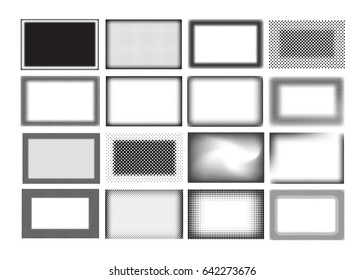 Vector halftone backgrounds.Set of halftone textures.