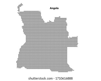 Vektorillustration halftone Schwarze Punkte von Angola Karte auf weißem Hintergrund. Organisiert in Schichten für einfache Bearbeitung.