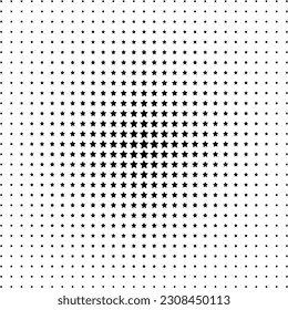 Vector halftone black stars background