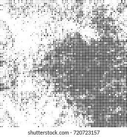 Vector halftone black and white. The texture of the spots of ink print and design. Abstract monochrome background