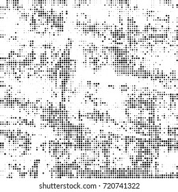 Vector halftone black and white. The texture of the spots of ink print and design. Abstract monochrome background