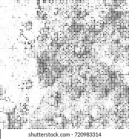 Vector halftone black and white. The texture of the spots of ink print and design. Abstract monochrome background