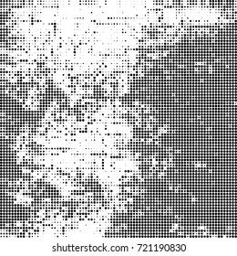 Vector halftone black and white. The texture of the spots of ink print and design. Abstract monochrome background