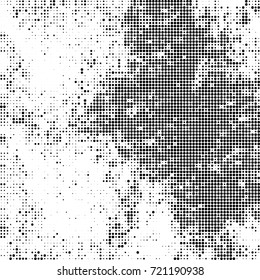 Vector halftone black and white. The texture of the spots of ink print and design. Abstract monochrome background