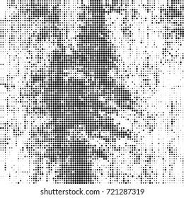 Vector halftone black and white. The texture of the spots of ink print and design. Abstract monochrome background