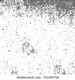 Vector halftone black and white. The texture of the spots of ink print and design. Abstract monochrome background