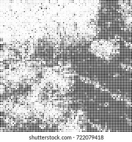 Vector halftone black and white. The texture of the spots of ink print and design. Abstract monochrome background