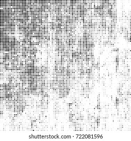 Vector halftone black and white. The texture of the spots of ink print and design. Abstract monochrome background