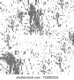 Vector halftone black and white. The texture of the spots of ink print and design. Abstract monochrome background