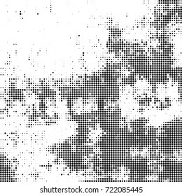 Vector halftone black and white. The texture of the spots of ink print and design. Abstract monochrome background
