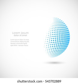 Vector halftone blue spheres.