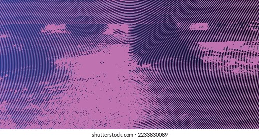 Vector halftone circle effect. Vibrant abstract background. 80s retro style colors and textures.