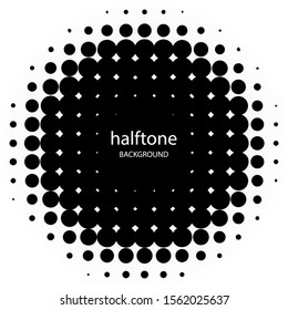 Vector halftone circle frame background. - Vector.