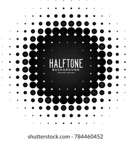 vector halftone circle frame background