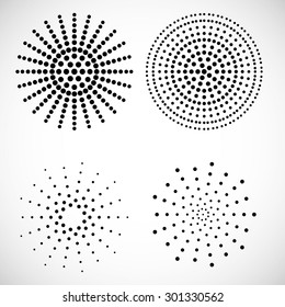 Vector Halftone  Circle Shaped. Spiral Dotted Logo Design.