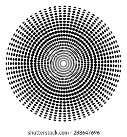 Vector Halftone Circle Texture Isolated on White Background