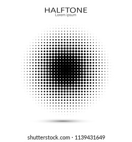 Vector halftone circles. Abstract halftone. Abstract dots. Vector illustration.