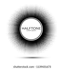 Vector halftone circles. Abstract halftone. Abstract dots. Vector illustration.