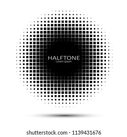 Vector halftone circles. Abstract halftone. Abstract dots. Vector illustration.