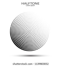 Vector halftone circles. Abstract halftone. Abstract dots. Vector illustration.