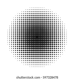 Vector of Halftone Circles, Halftone Dot Pattern On White Background