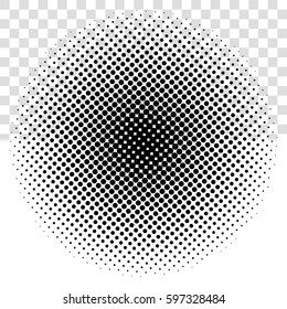 Vector of Halftone Circles, Halftone Dot Pattern On Transparent Background