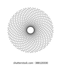 Vector halftone circular design element.