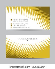 Vector halftone creative brown business cards