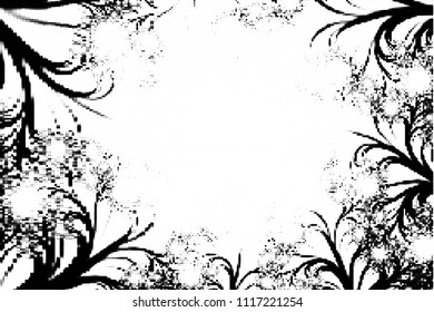 Vector halftone design - fantasy trees with copy space