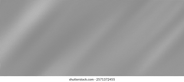 Vector halftone diagonal lines forming a smooth wave pattern in gray tones. Subtle gradient with tilted stripes for dynamic designs.