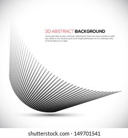Vector halftone dots 3D background.