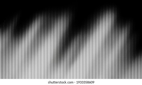 Vector halftone dots background. Black and white striped pattern. Wavy dotted texture.