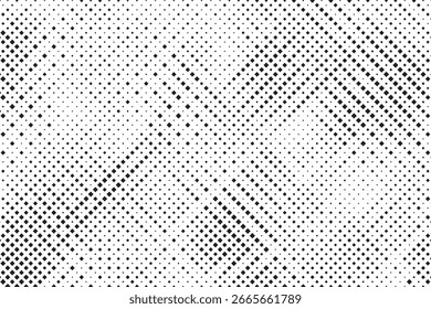Meio-tom vetorial aponta o plano de fundo. Padrão de quadrinhos em preto e branco. Plano de fundo de meio-tom vintage. Esmaecer Sobreposição Angustiada. Textura Moderna. Padrão abstrato. Ilustração vetorial	