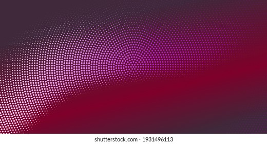 Vector halftone dots background. Colorful comic pattern. Radial gradient hexagon texture.