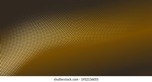 Vector halftone dots background. Colorful comic pattern. Radial gradient hexagon texture.