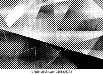 Vektorillustration mit halbem Punkt Hintergrund, verblasster Punkteeffekt. Mosaike, geometrische Figuren.