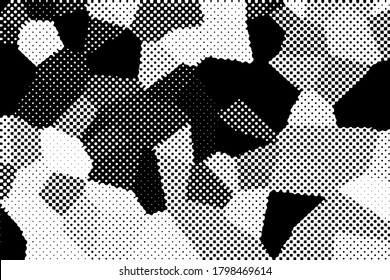 Vector halftone dots background, fading dot effect. Mosaic, geometric figures.