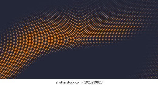 Vector Halftone Dots Background. Monochrome Comic Pattern. Radial Gradient Hexagon Texture.