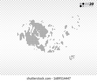 Vektorillustration halftone Punkte schwarz von Aland Islands Karte. auf transparentem Hintergrund. Organisiert in Schichten für einfache Bearbeitung.
