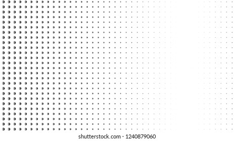 Vector halftone dots. Black dots on white background.