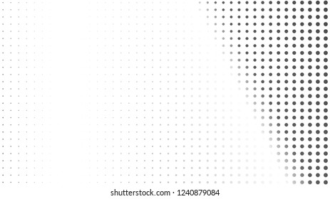 Vector halftone dots. Black dots on white background.