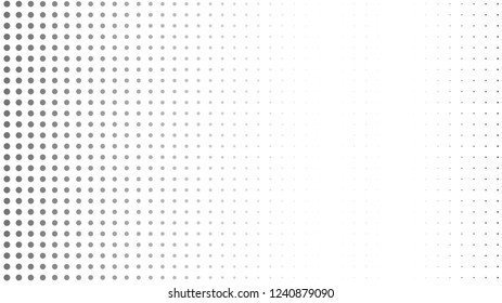 Vector halftone dots. Black dots on white background.