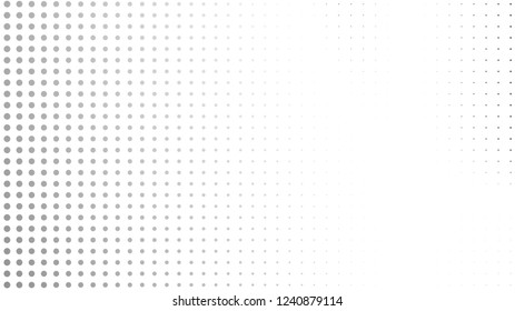 Vector halftone dots. Black dots on white background.