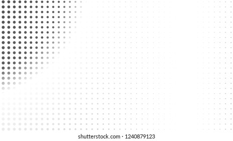 Vector halftone dots. Black dots on white background.